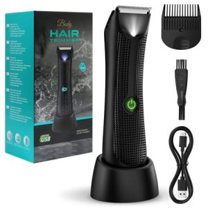Yoovee Body Hair Trimmer  Waterproof  LCD Display  Recharge Dock  LED Light  1 Pack  Battery Size 1.97*0.59*0.59   New