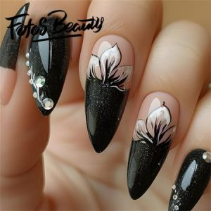Fofosbeauty 24pcs Press on Nails  Artificial Acrylic Nails for Salon Quality in Seconds Almond FrenchGlitter Diamonds
