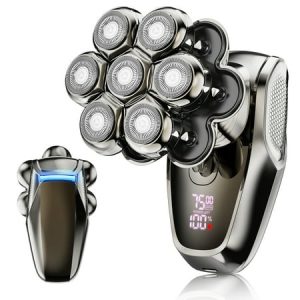 Nogroa Head Shavers for Bald Men  Magnetic Electric Razor  7D Rotary Shaver  IPX7 Waterproof  Wet/Dry  LED Display  Cordless  Type-C Charge