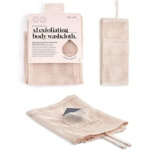 Kitsch XL Exfoliating Body Scrubber – Extra Long  Recycled Nylon  Built in Pocket  Adult  1 Pc Blush