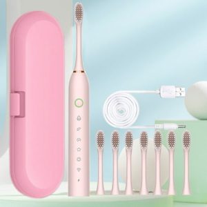 ESULOMP Electric Toothbrush  Electric Toothbrush with 8 Brush Heads With Toothbrush Box  6 Cleaning Modes  Water Proofing IPX7 Water Proofing Electric Toothbrush -Newly