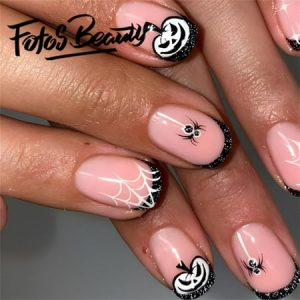 Fofosbeauty 24pcs Press on Nails  Artificial Acrylic Nails for Salon Quality in Seconds Almond Cute Star Spider