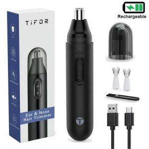 Ear and Nose Hair Trimmer for Men Rechargeable Electric Nasal Hair Remover for Women with 2 Dual-Edge Blades