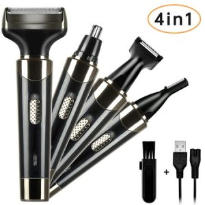 Electric Razor for Men Women  4 in 1 Rechargeable Shaver Waterproof Painless Epilator Nose Hair Removal Remover Facial Body Bikini Eyebrow Beard Sideburn Mustache Trimmer Clipper Grooming Groomer