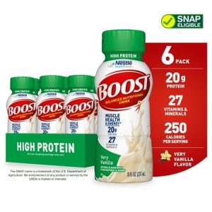 BOOST High Protein Nutritional Drink  Very Vanilla  20 g Protein  6 – 8 fl oz Bottles