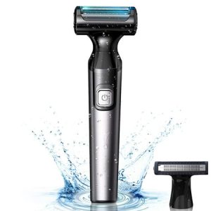Body Hair Trimmer for Men  Electric Groin Hair Trimmer  2 in 1 Ball Shaver Groomer  Electric Razor Electric Shaver  Waterproof Wet/Dry Beard Trimmer  Battery Operated